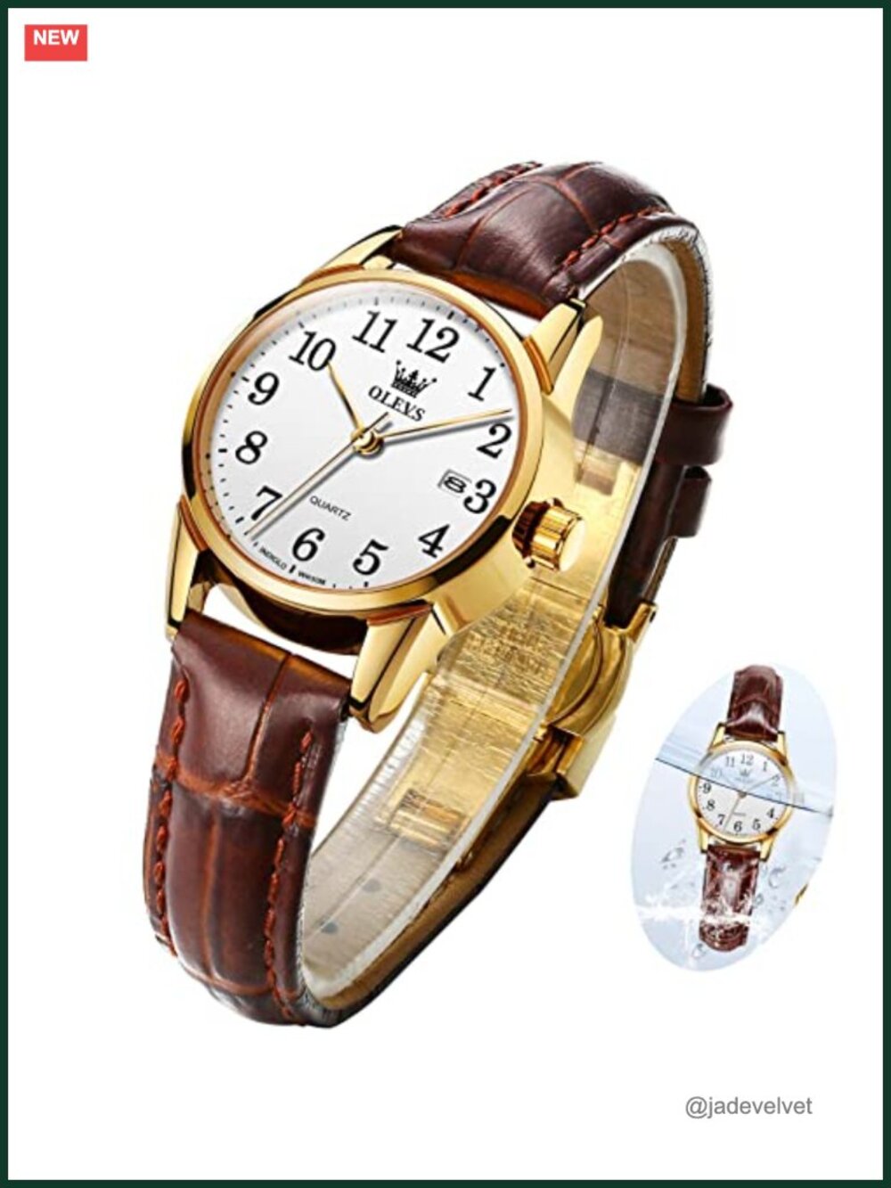 Small Face Leather Watch Waterproof Quartz Analog Dress